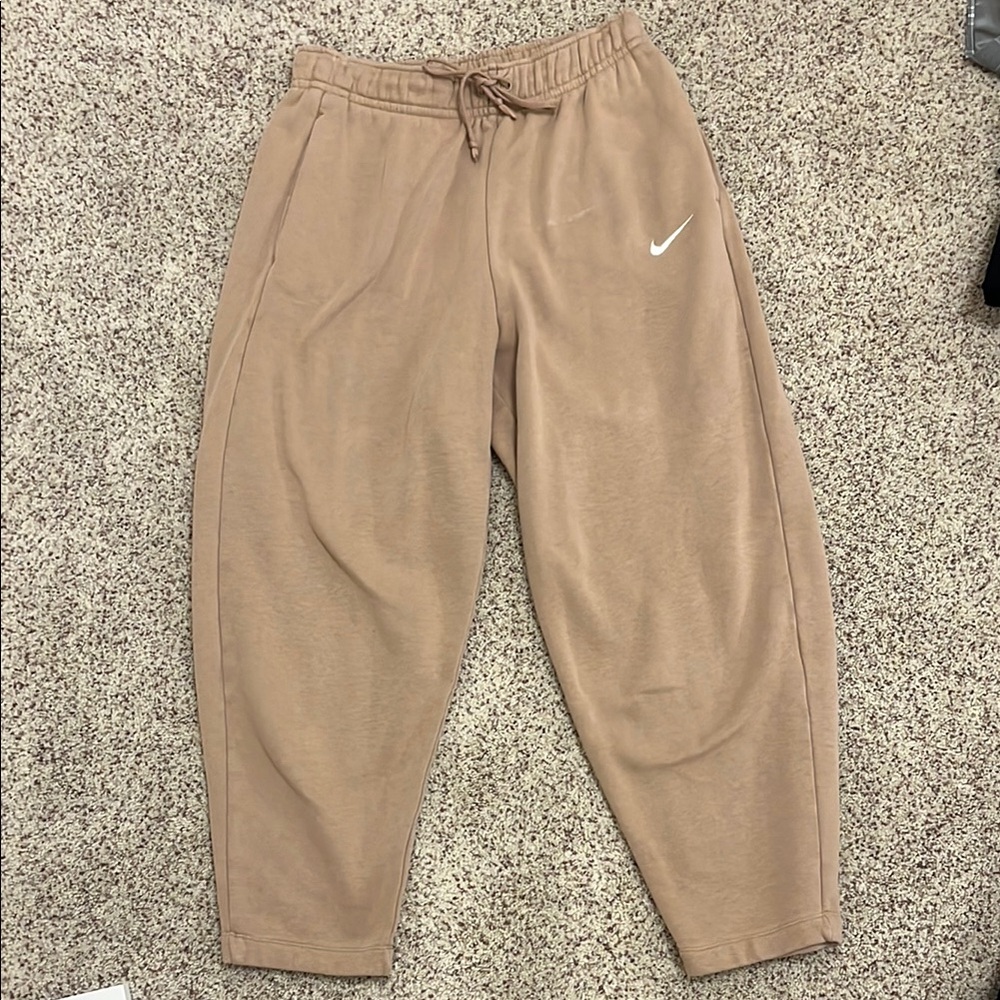 Nike Beige Joggers with Logo (Size:S)